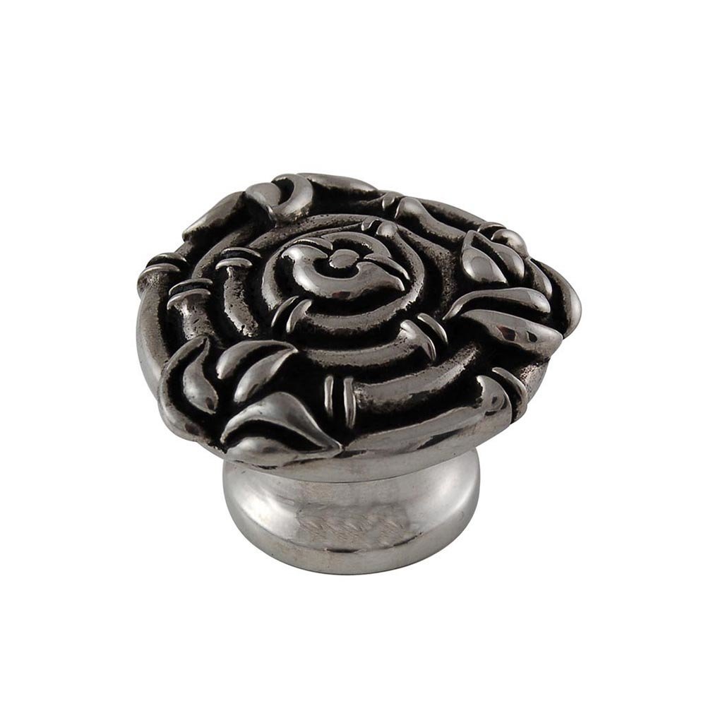 Bundled Round Bamboo Knob in Antique Silver