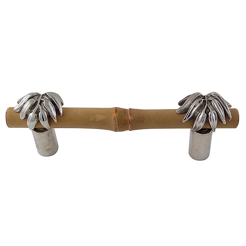 Real Bamboo And Leaf Handle in Polished Nickel