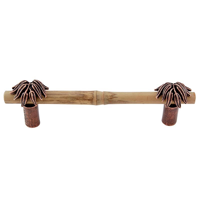 4" Centers Bamboo Leaf Pull in Antique Copper