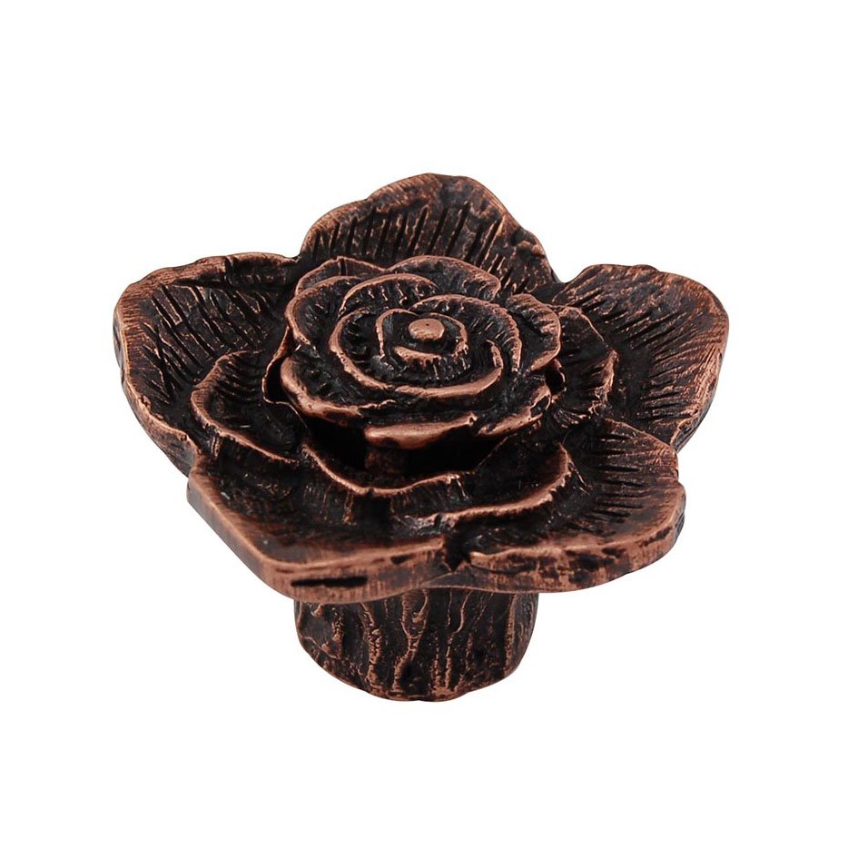 1 1/4" Double Rose Knob with Small Center in Antique Copper