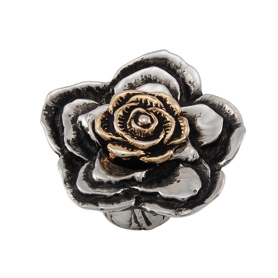 1 1/4" Double Rose Knob with Small Center in Two Tone