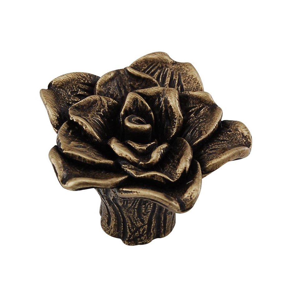 1 1/2" Rose Knob in Antique Brass