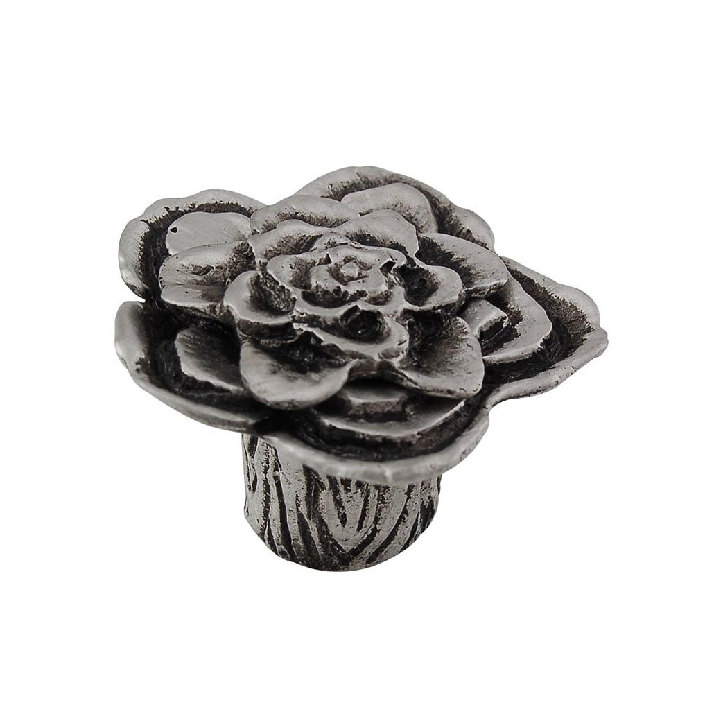 1 1/2" Double Rose Knob with Large Center in Antique Nickel