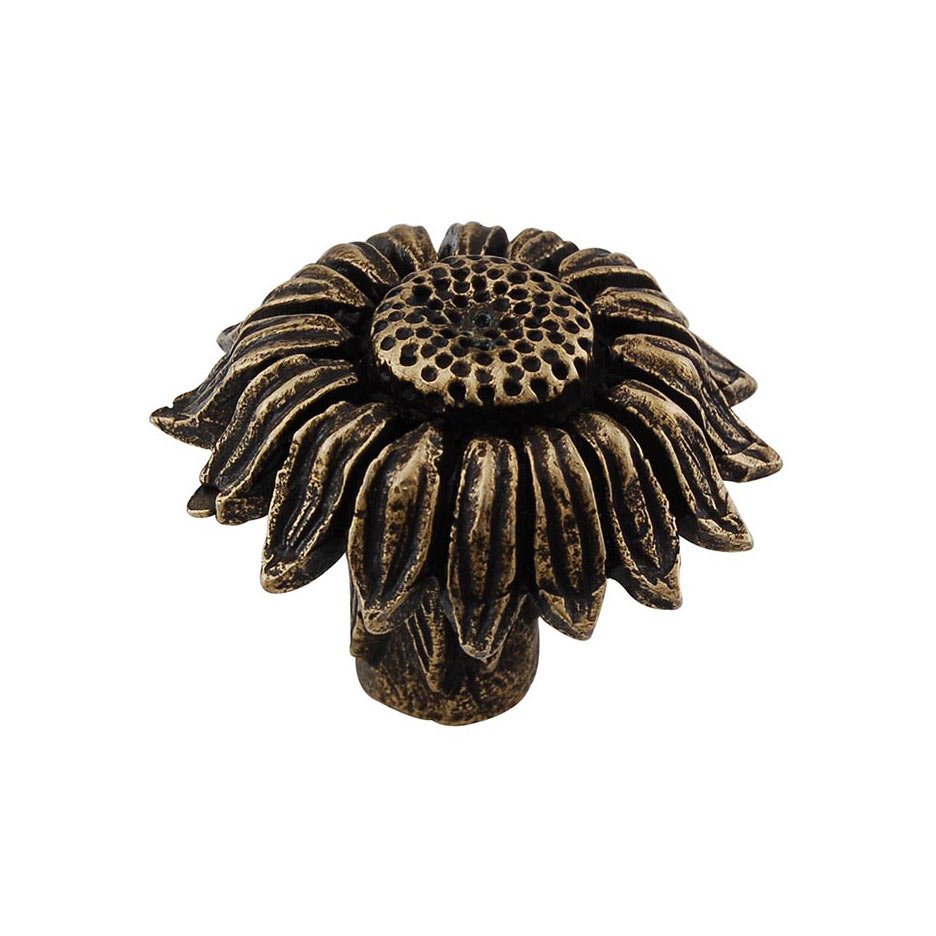 1 1/4" Sunflower Knob in Antique Brass