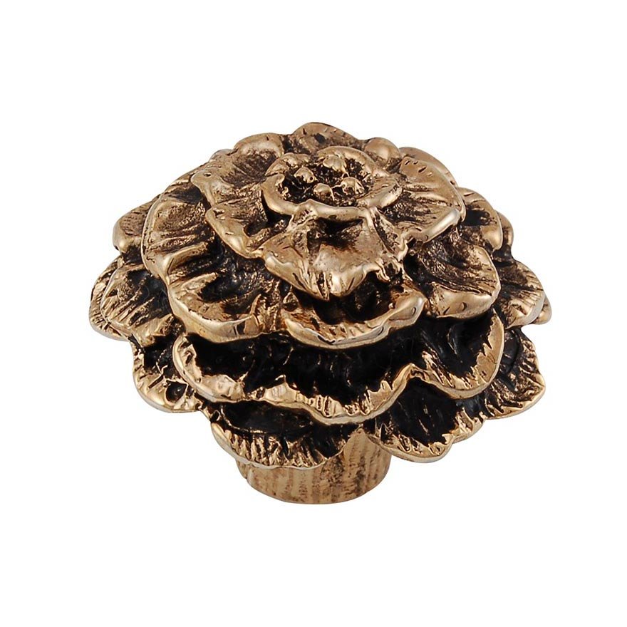 1 1/2" Carnation Knob in Antique Gold