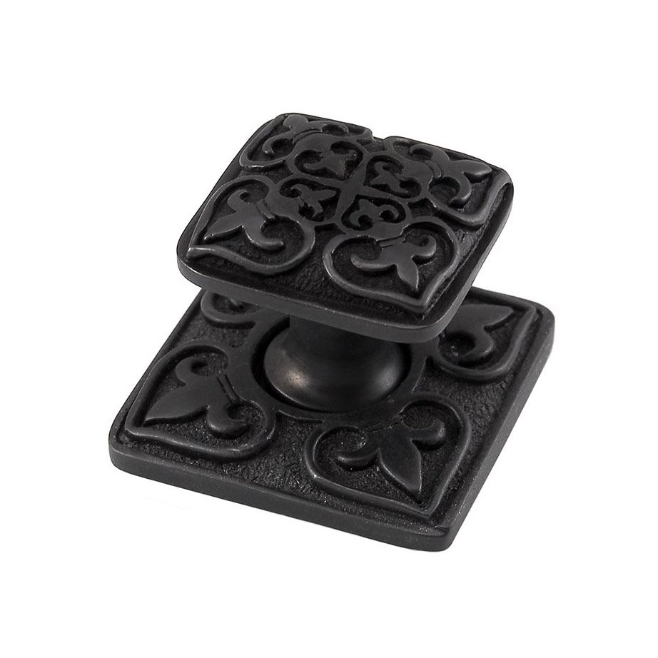 1 5/8" Square Knob with Backplate in Oil Rubbed Bronze