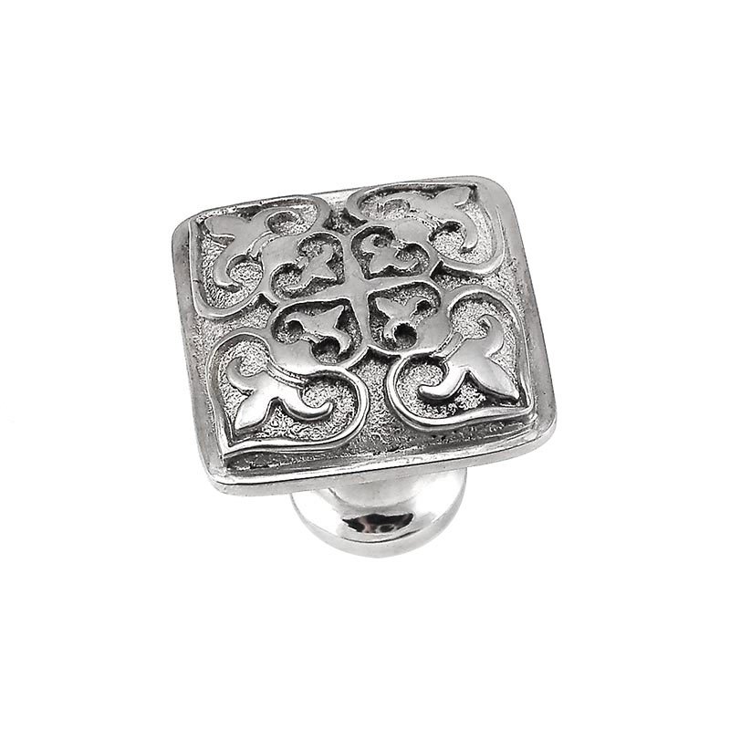1 1/4" Square Knob in Polished Silver