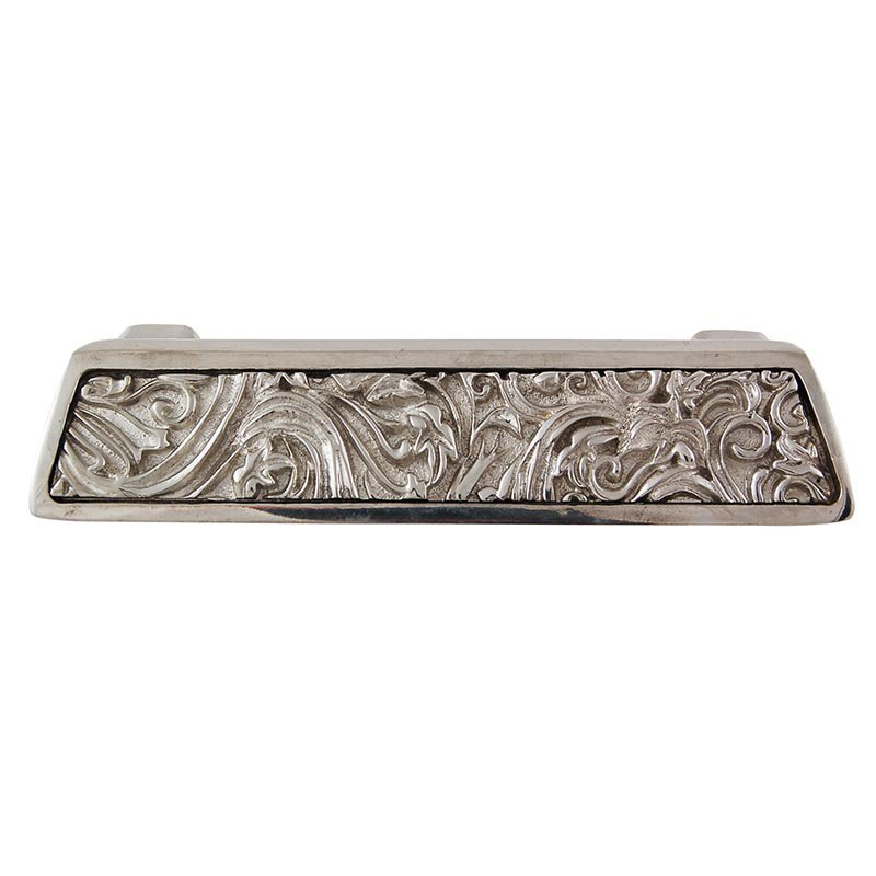 3" Centers Leaves Cup Pull in Polished Silver
