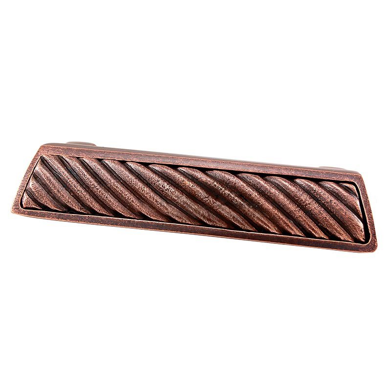 3" Centers Wavy Lines Cup Pull in Antique Copper