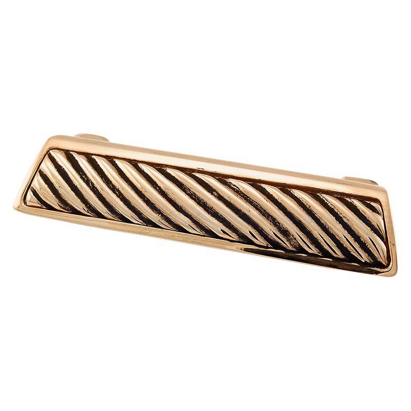 3" Centers Wavy Lines Cup Pull in Antique Gold
