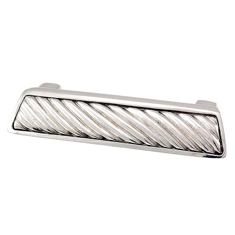3" Centers Wavy Lines Cup Pull in Polished Nickel
