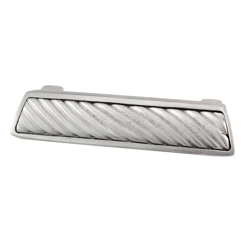 3" Centers Wavy Lines Cup Pull in Satin Nickel