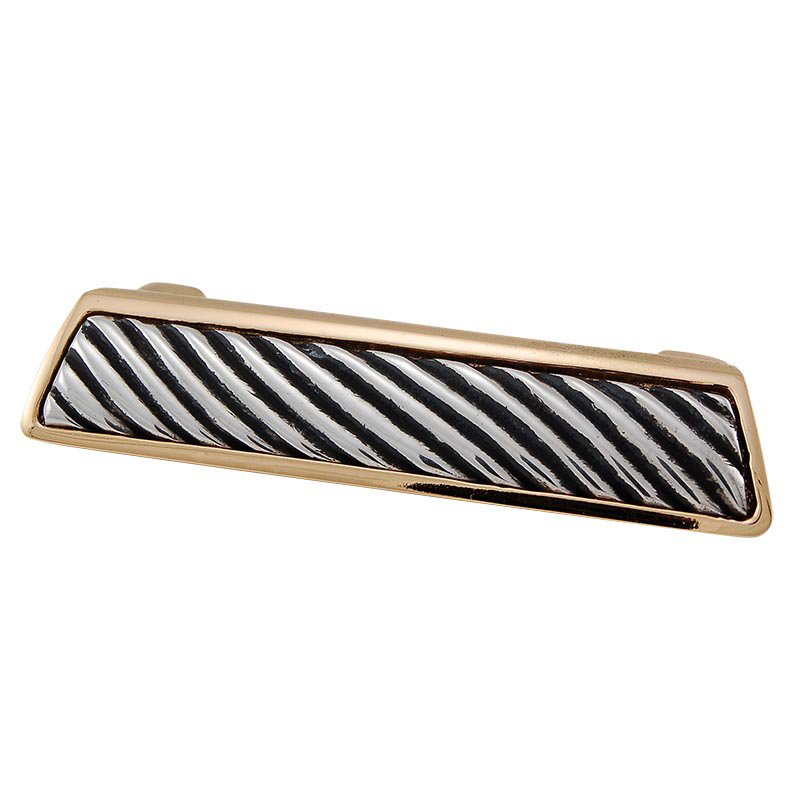 3" Centers Wavy Lines Cup Pull in Two Tone