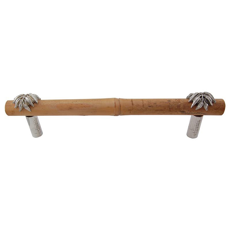 Handle with Bamboo - 9" Centers in Polished Silver