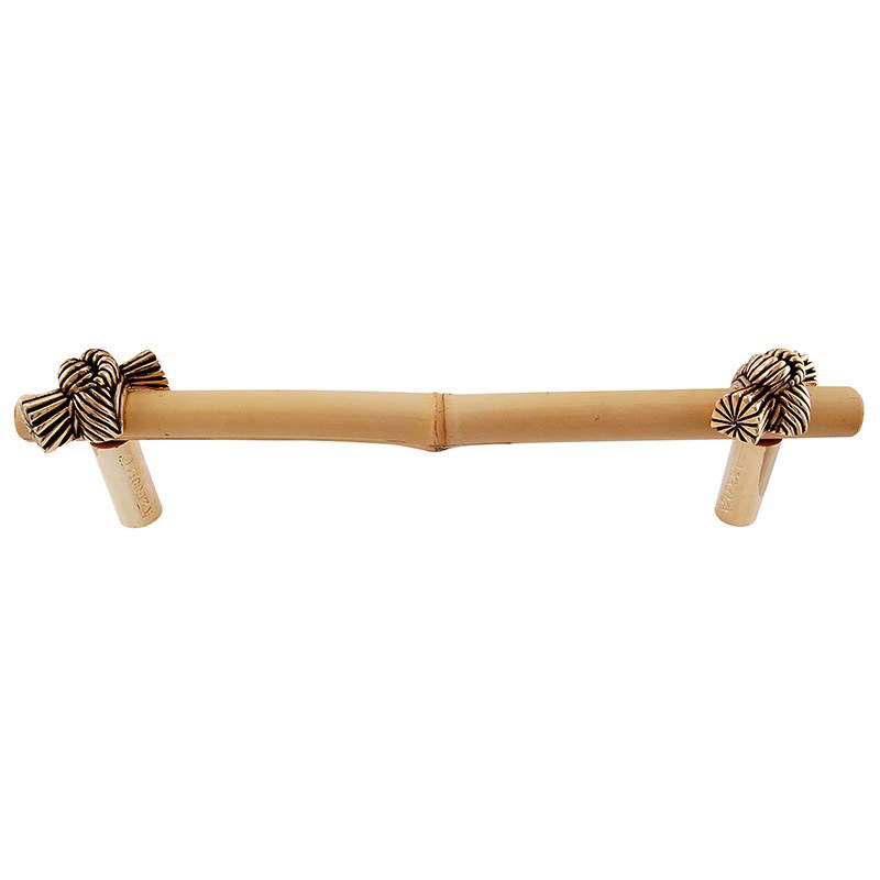 Handle with Bamboo - 9" Centers in Antique Gold