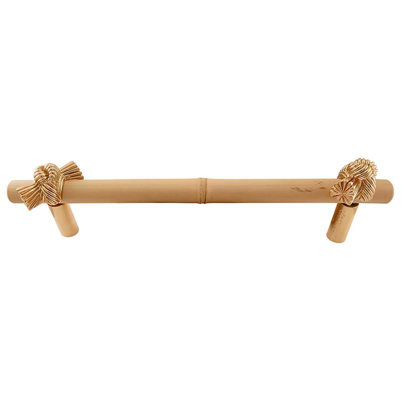 Handle with Bamboo - 9" Centers in Polished Gold