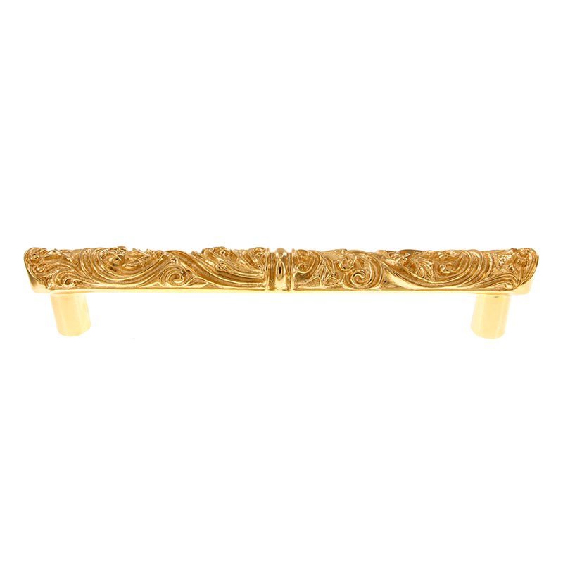9" Centers Liscio Rounded Edge Lisico Pull in Polished Gold