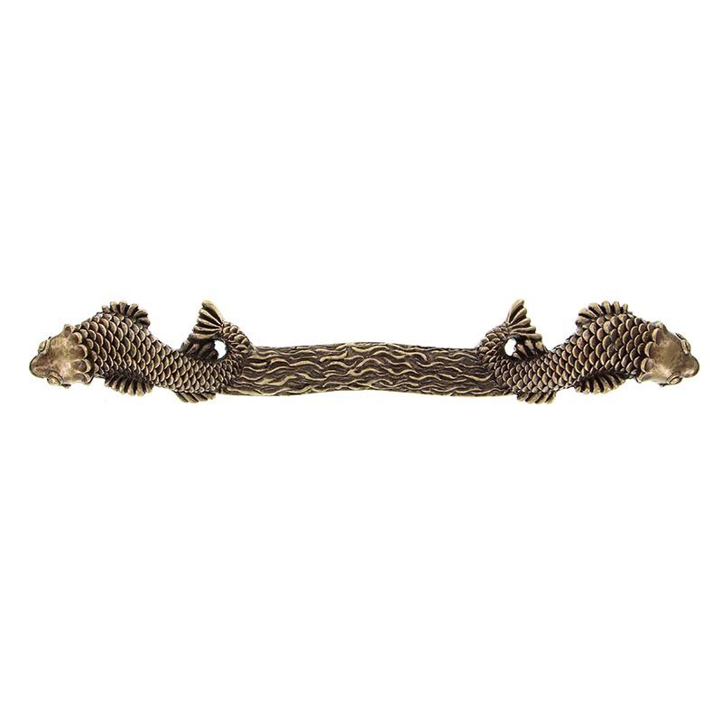 12" Centers Koi Appliance Pull in Antique Brass