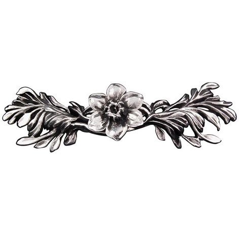 3" Centers Hibiscus Pull in Antique Silver