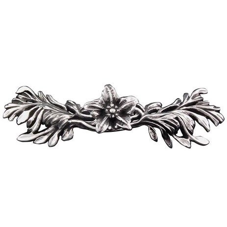 3" Centers Lily Pull in Antique Silver