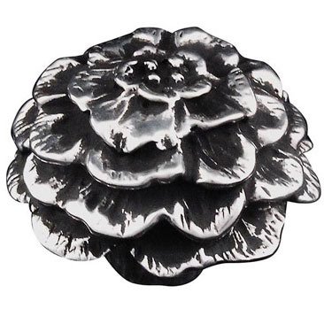 1 1/2" Carnation Knob in Antique Silver