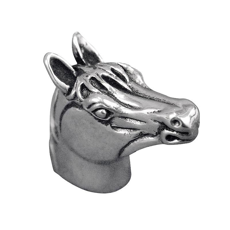 Small Horse Head Knob in Vintage Pewter