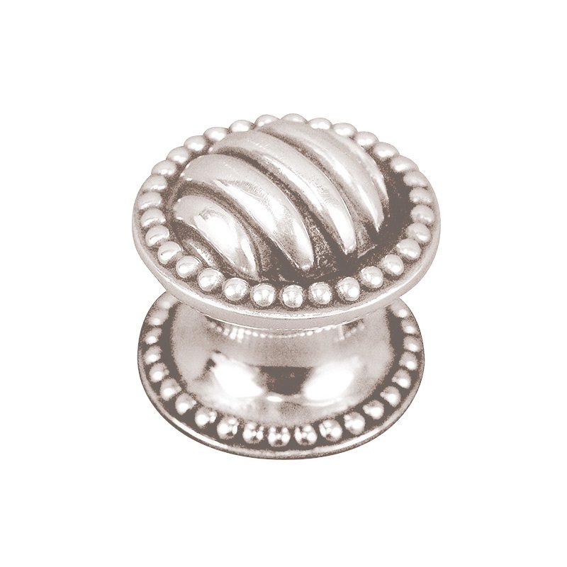 Large Ribbed Knob 1 1/4" in Polished Nickel
