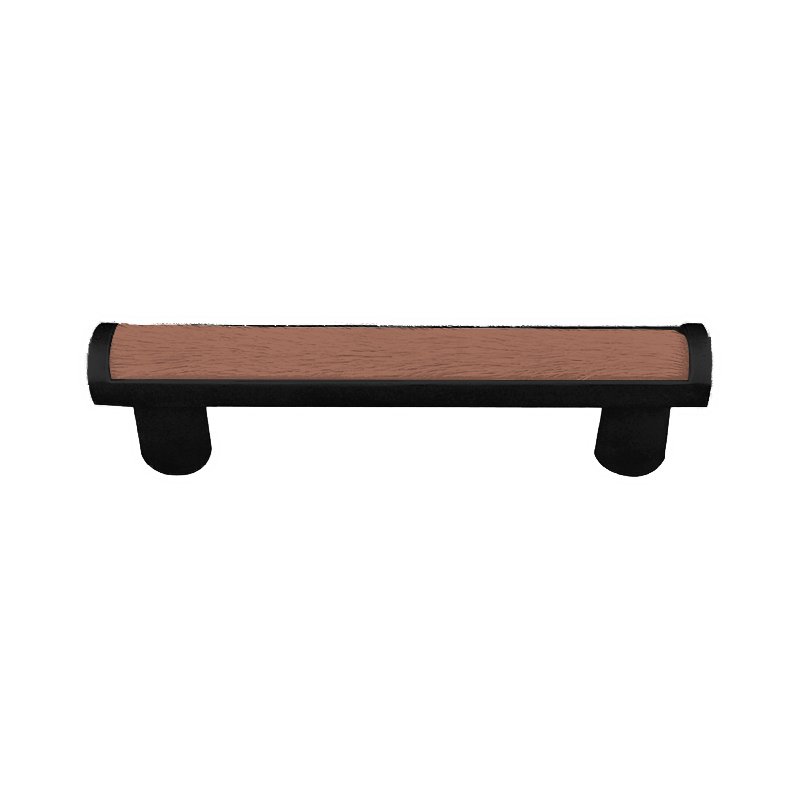 3" Centers Pull with Insert in Oil Rubbed Bronze with Brown Fur Insert