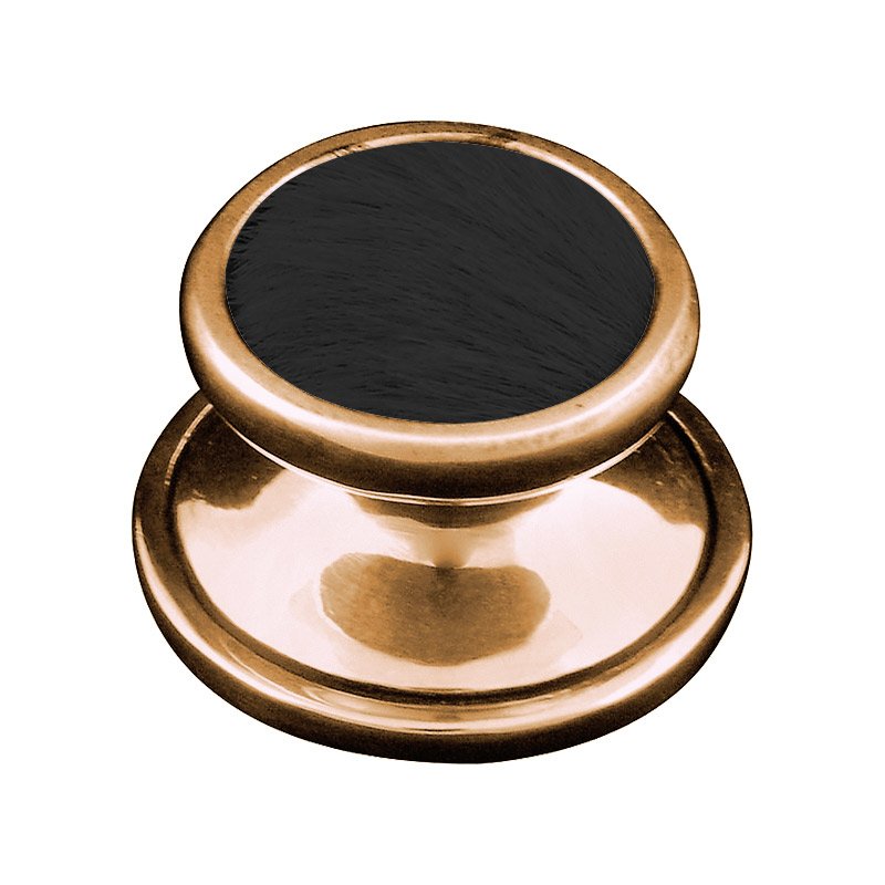 1 1/4" Knob with Insert in Antique Gold with Black Fur Insert
