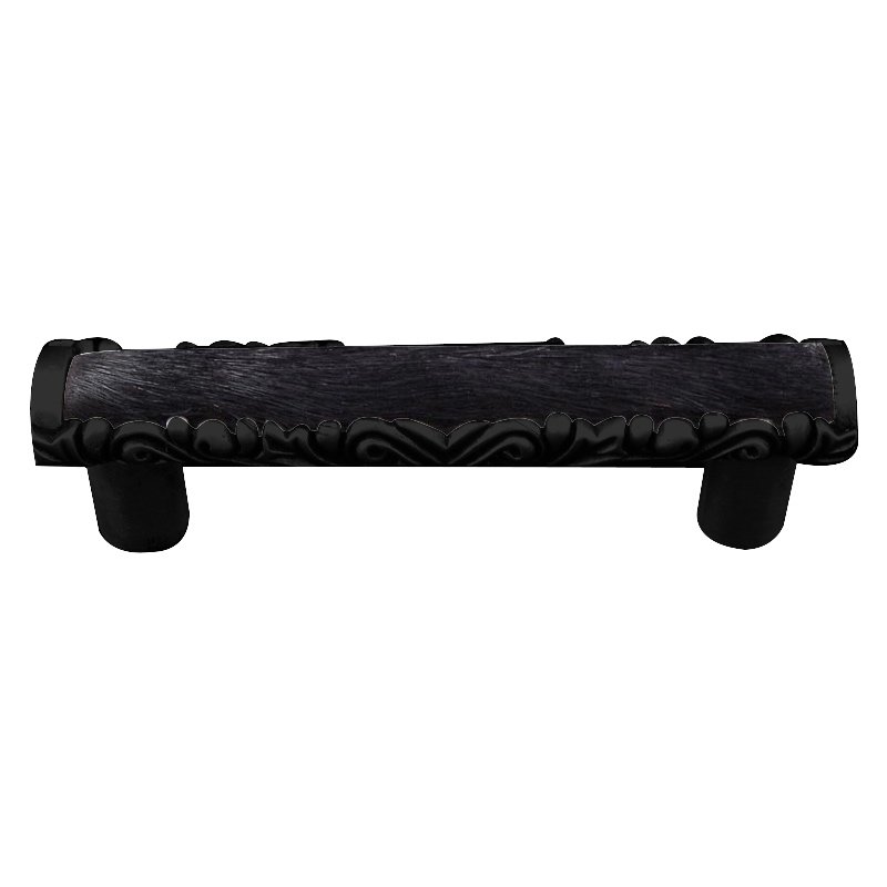 3" Centers Pull with Insert in Oil Rubbed Bronze with Black Fur Insert