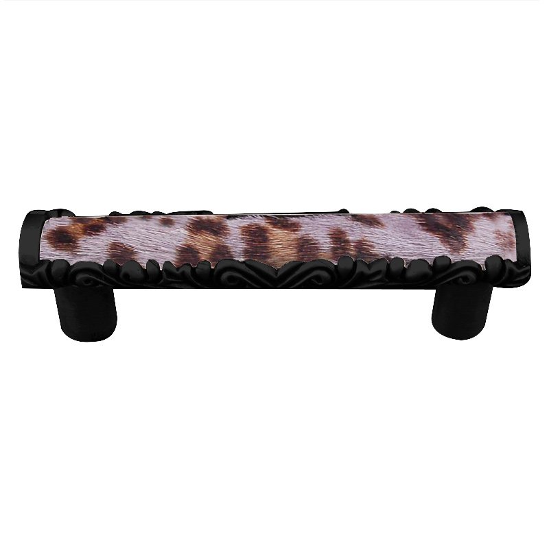 3" Centers Pull with Insert in Oil Rubbed Bronze with Gray Fur Insert