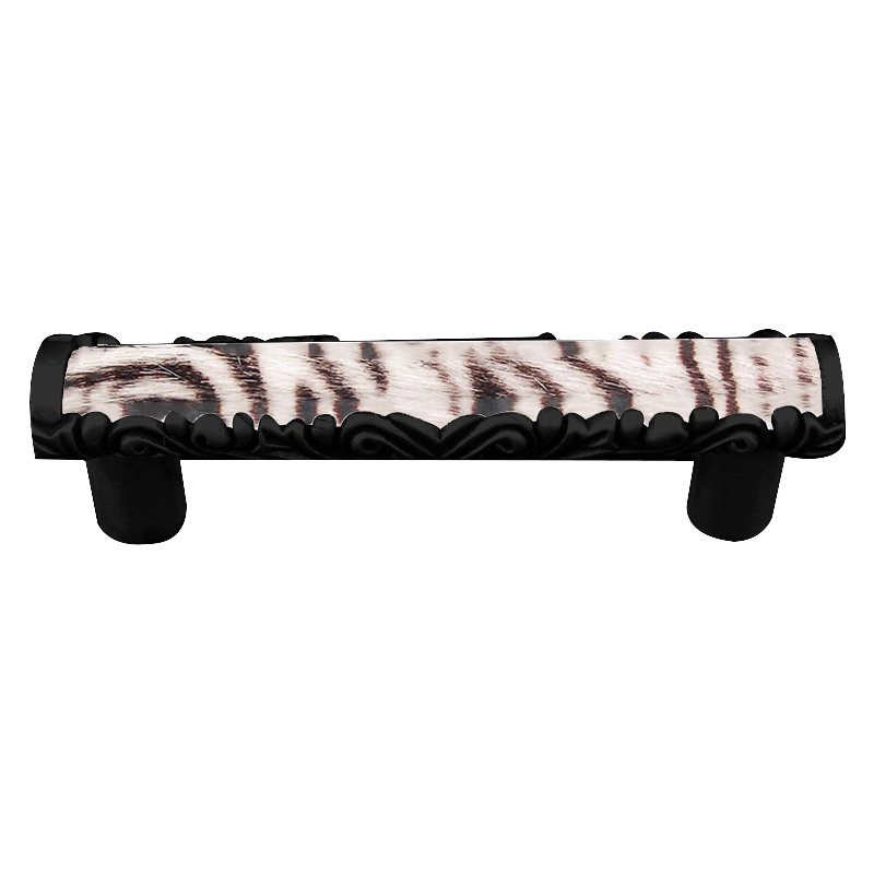 3" Centers Pull with Insert in Oil Rubbed Bronze with Zebra Fur Insert