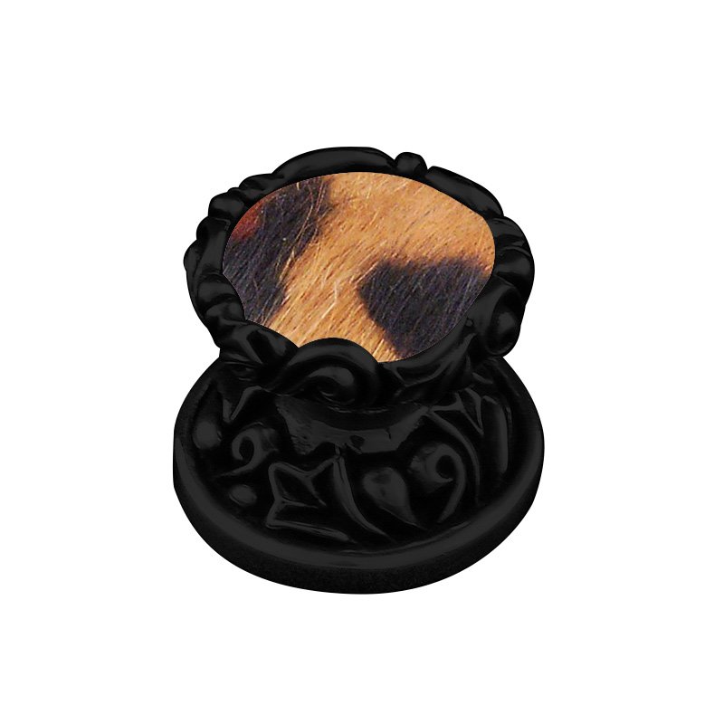 1" Knob with Insert in Oil Rubbed Bronze with Jaguar Fur Insert