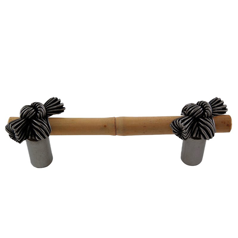 Real Bamboo And Knot Handle 76mm in Gunmetal