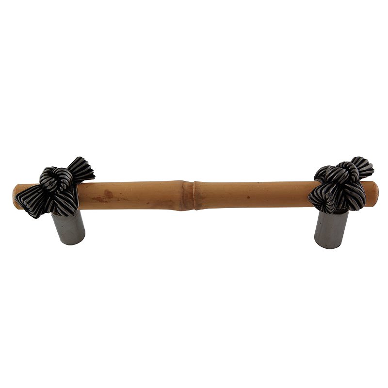 4" Centers Bamboo Knot Pull in Gunmetal
