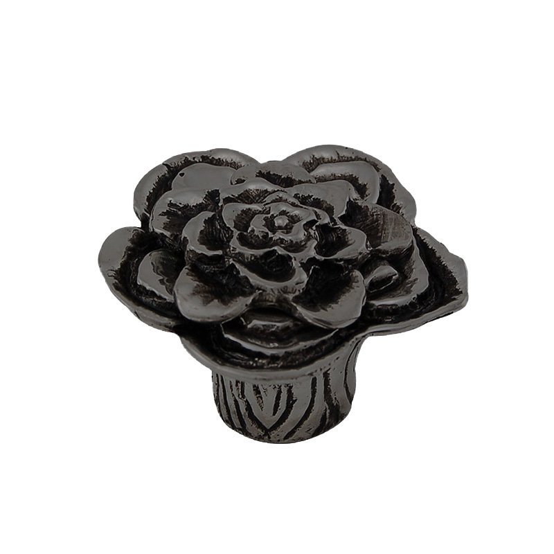 1 1/2" Double Rose Knob with Large Center in Gunmetal