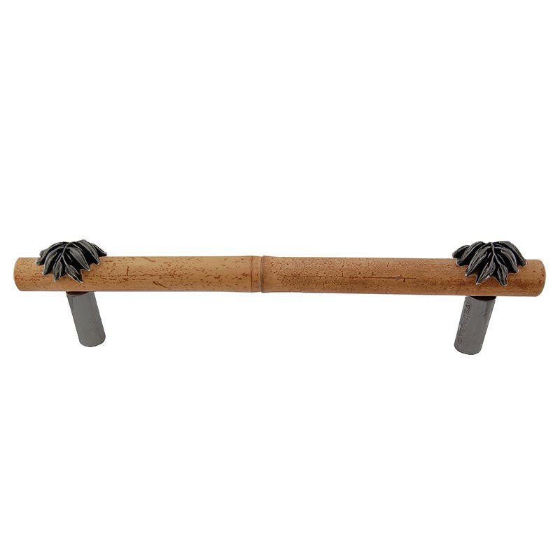 Handle with Bamboo - 9" Centers in Gunmetal