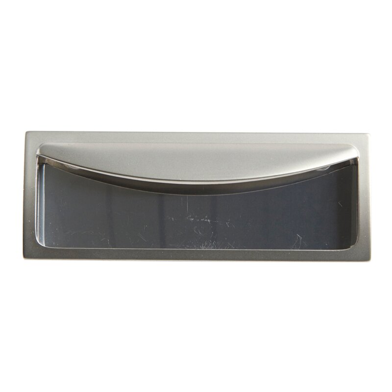 96mm Centers Recessed Pull in Satin Nickel