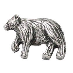 Bear Facing Left Knob in Tumbled Pewter