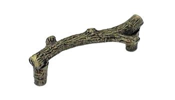 Small Twig Pull in Tumbled Antique Brass