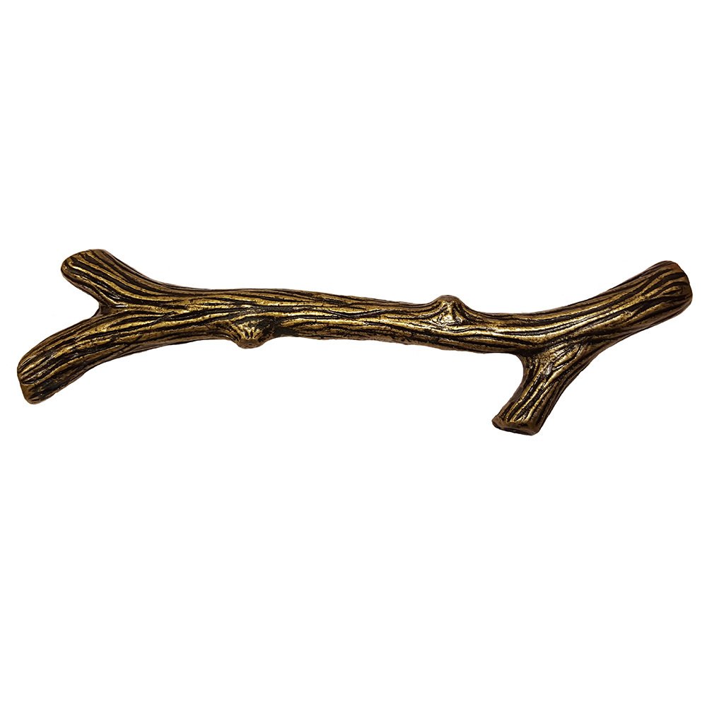 Large 6" Centers Twig Pull in Tumbled Antique Brass