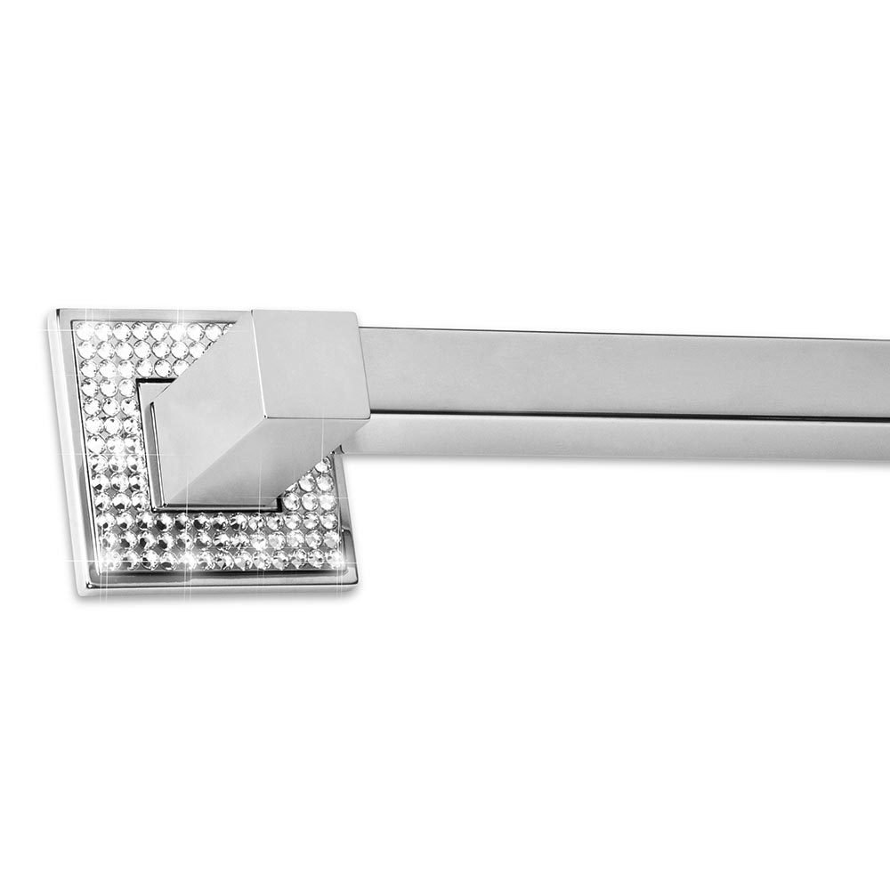 19 11/16" (500mm) Centers Square Base Appliance Pull in Diamond Chrome with Swarovski Elements