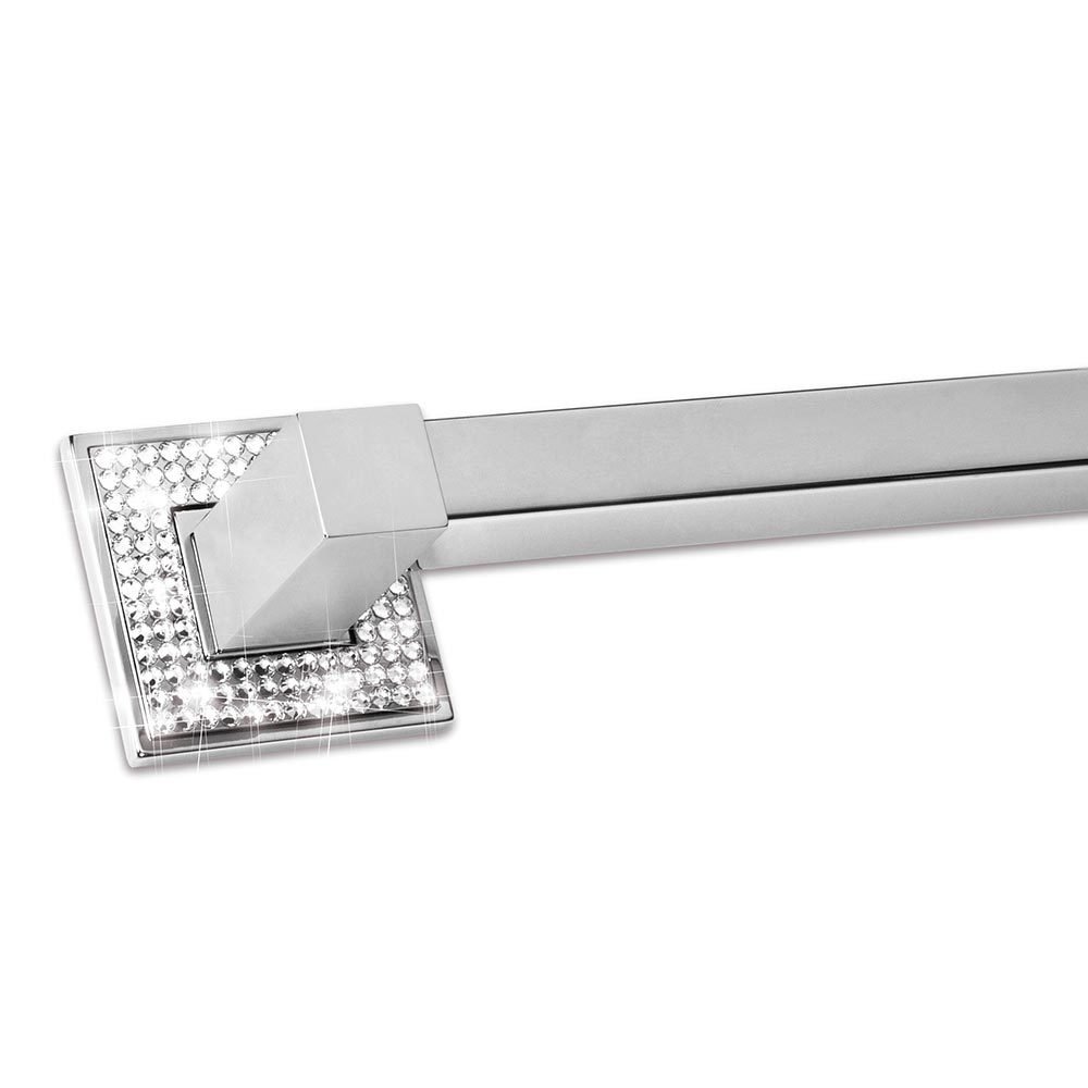 31 1/2" (800mm) Centers Square Base Appliance Pull in Diamond Chrome with Swarovski Elements