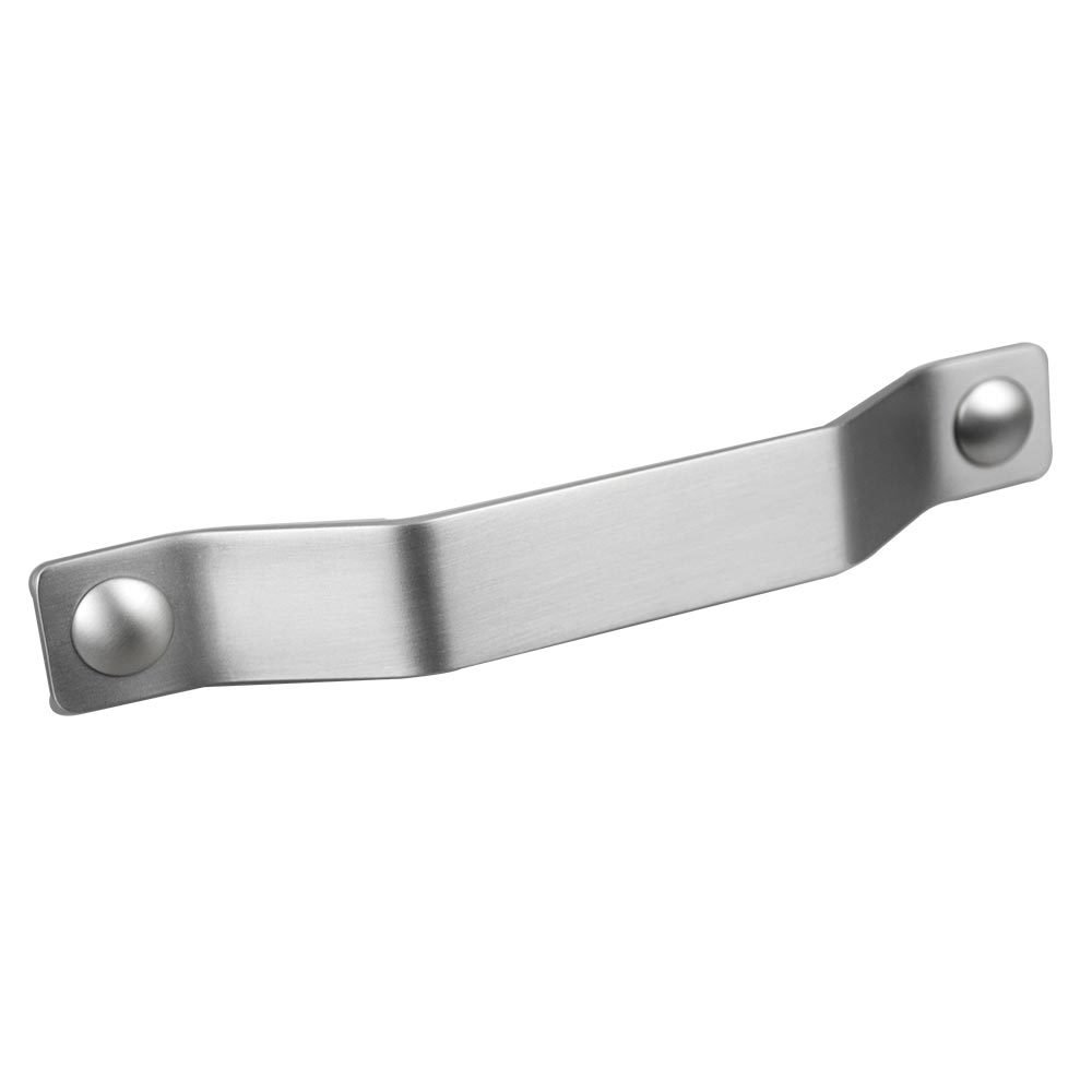 6 1/2" (160mm) Centers Strap Pull in Brushed Stainless Steel