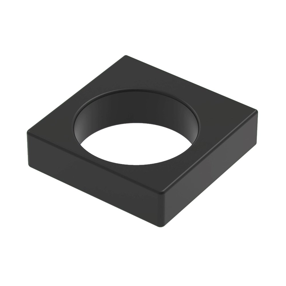 7/8"(22mm) Centers Square Pull with Round Cutout in Matte Black