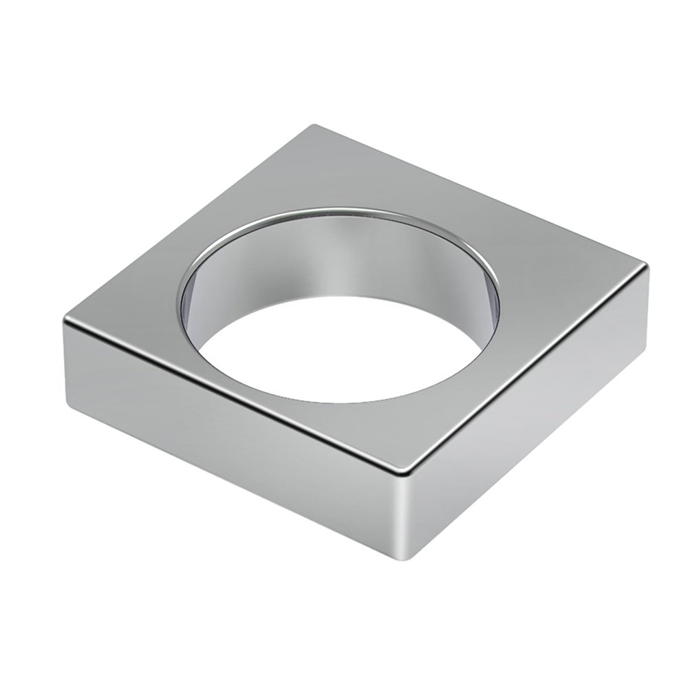 7/8"(22mm) Centers Square Pull with Round Cutout in Chrome
