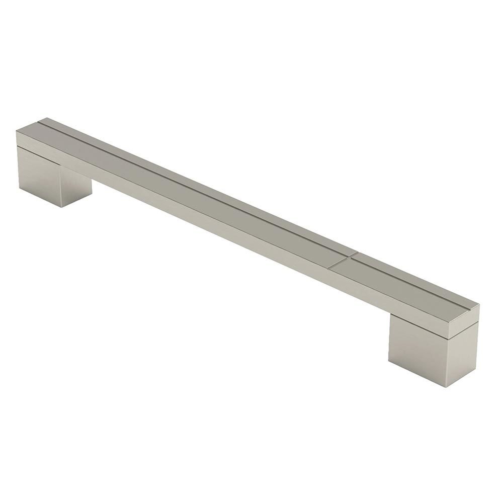 7 9/16" (192mm) Centers Square Pull in Brushed Nickel