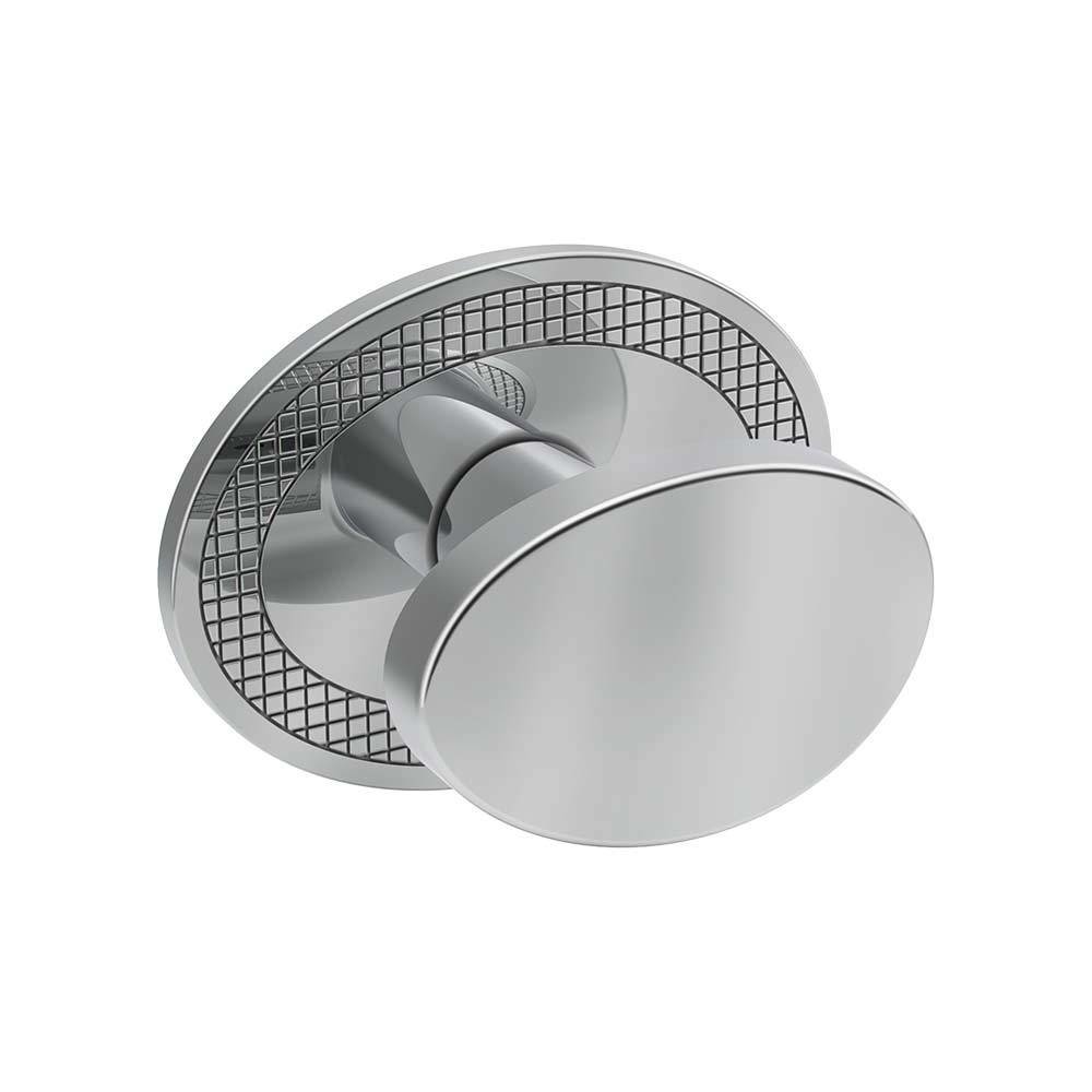 1 5/8" (40mm) Granado Knob with Detailed Backplate in Chrome