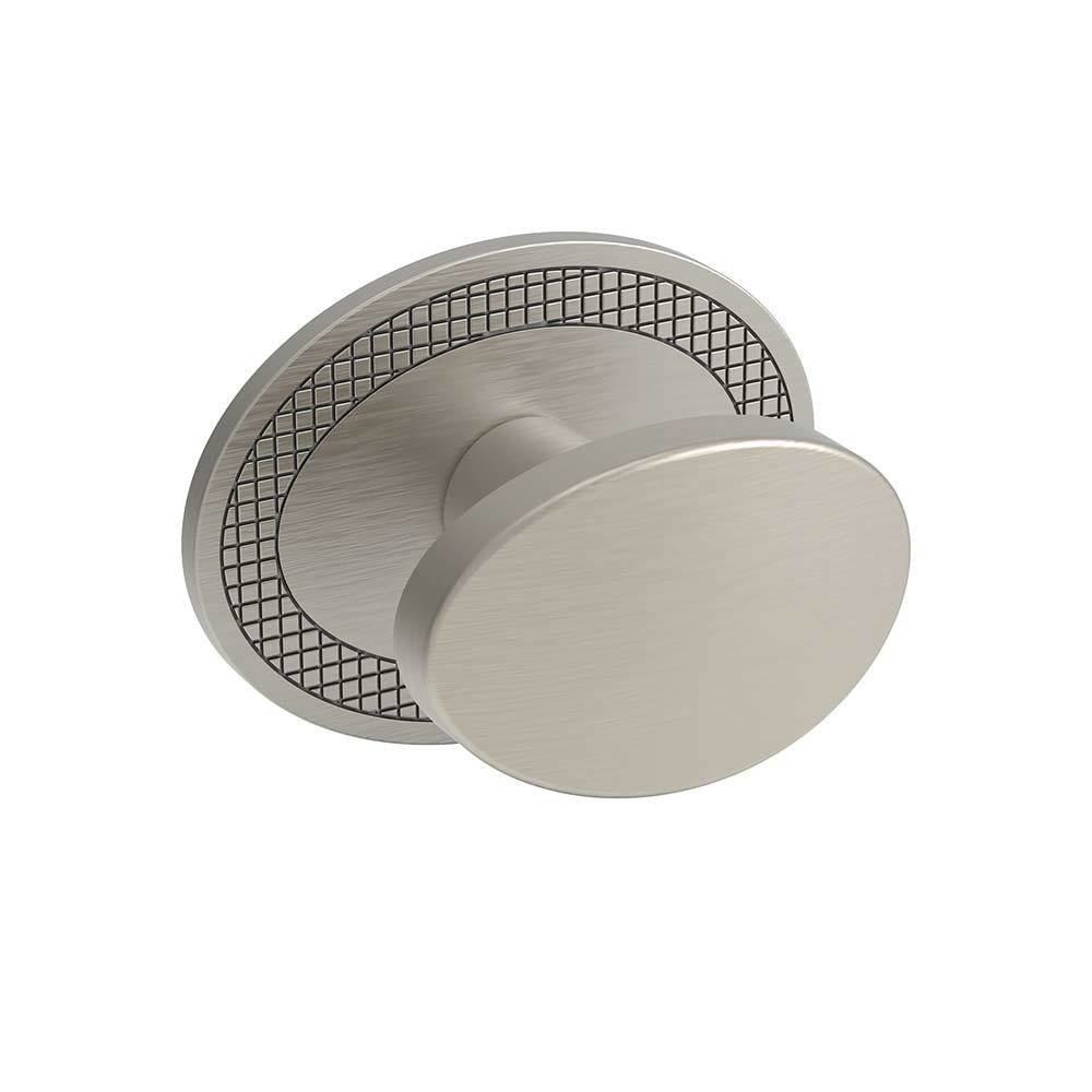 1 5/8" (40mm) Granado Knob with Detailed Backplate in Brushed Nickel