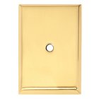 1 3/4" Rectangle Knob Backplate in Polished Brass